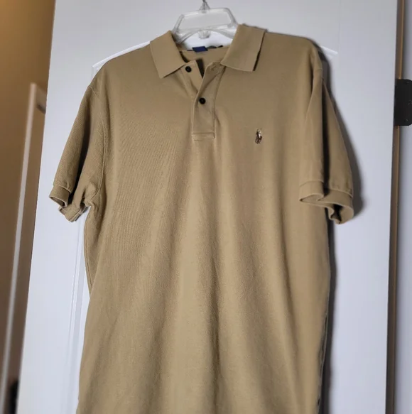 Ralph Lauren Tan Polo with Embroidered Pony Size Large - Picture 2 of 8